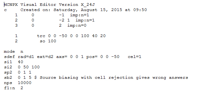 cell rejection source biasing input file